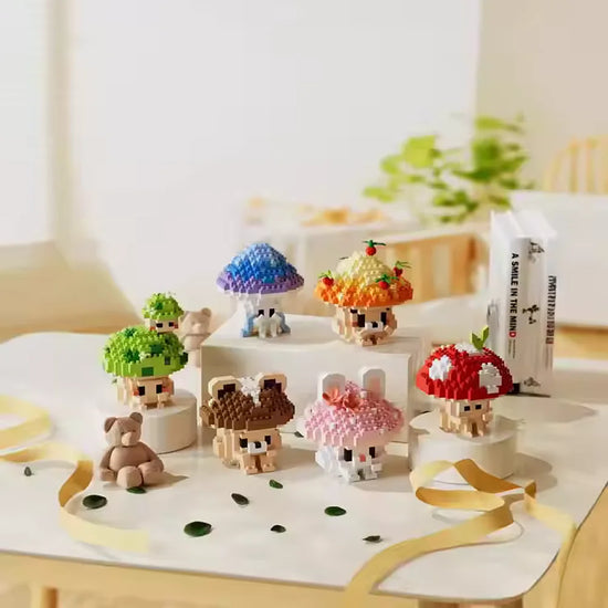 Mushroom friends mini bricks – Create a tiny kawaii mushroom world! 🍄✨