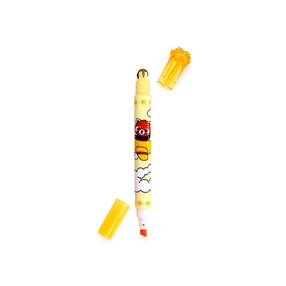 Zonnig gele Adoramals highlighter & stempelwiel pen – overzichtelijk en creatief