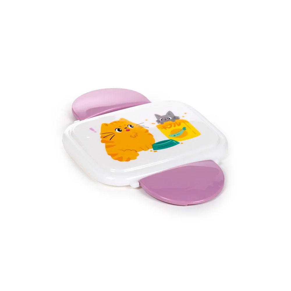 kawaii lunchbox met katten in pastelkleuren 💖