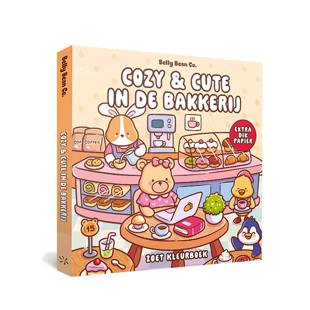 Cozy & Cute in de Bakkerij kleurboek – schattige kawaii cupcakes en bakkertjes van Belly Bean Co.