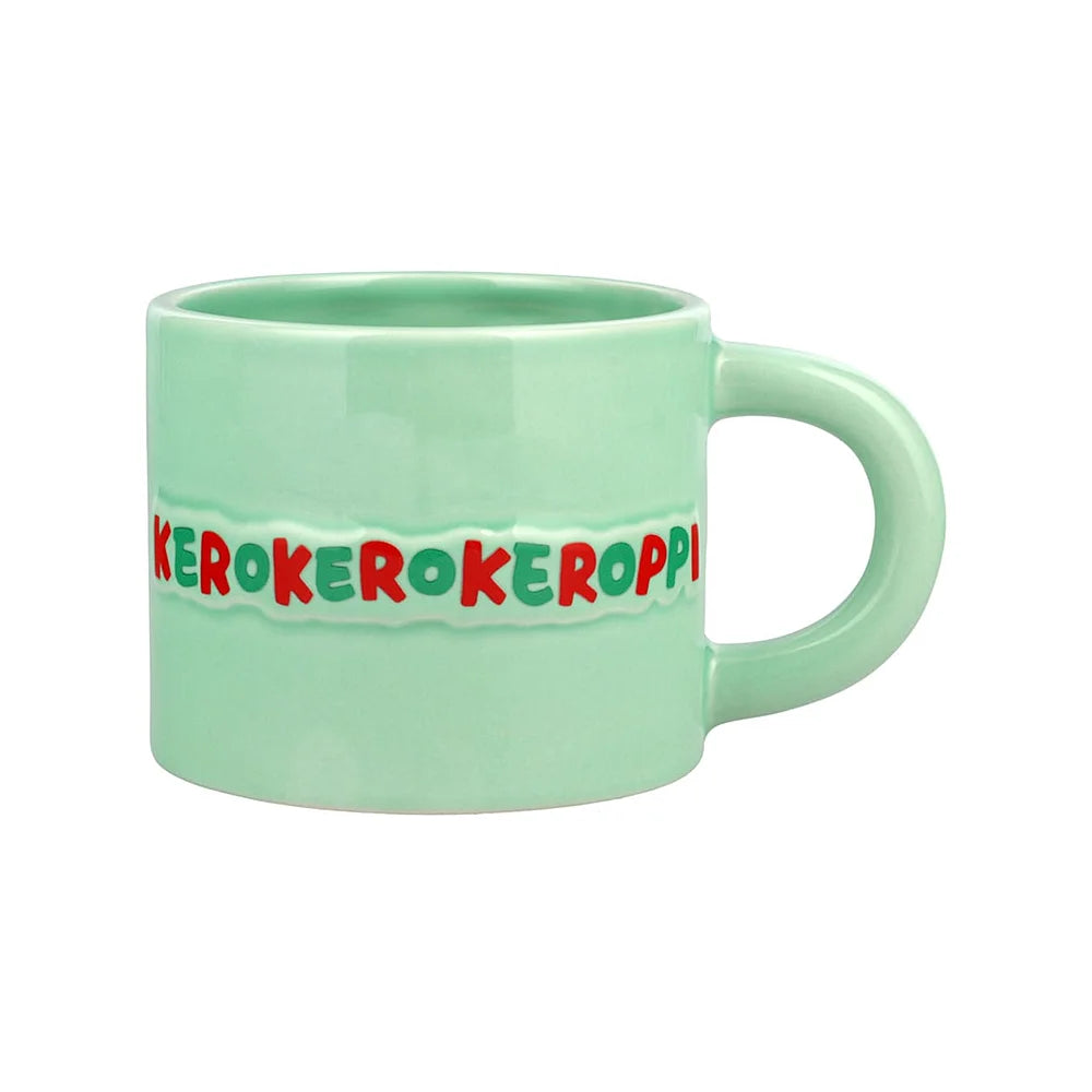 Keroppi mok detail – kawaii Sanrio kikker mok met opgewekt kikkergezicht