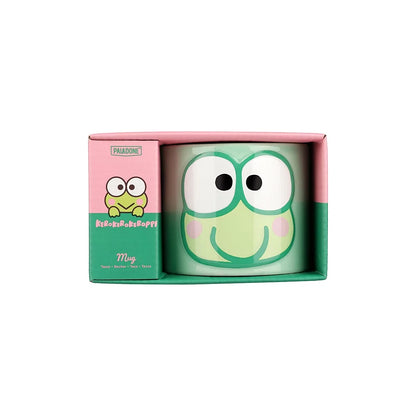 Keroppi mok zijaanzicht – kawaii Sanrio merchandise in frisgroen keramiek