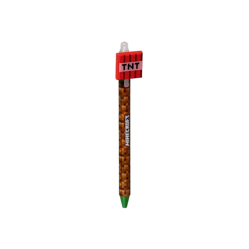 Minecraft uitwisbare pen met TNT-blok topper – explosieve schrijfbeleving