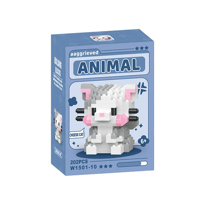 bouwproces van kawaii katje van bricks