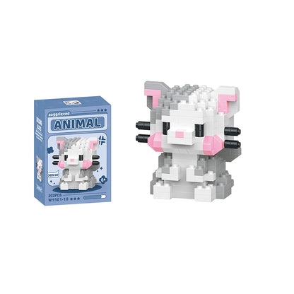 eindresultaat mini bricks katje op display
