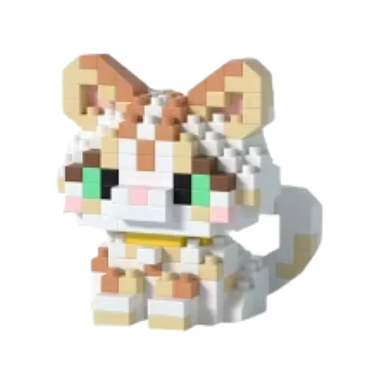 Bruine lapjeskat mini bricks – vrolijk en kleurrijk bouwplezier