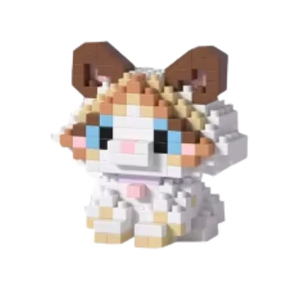 Witte kat met bruine oren mini bricks – extra karakter in bouwvorm