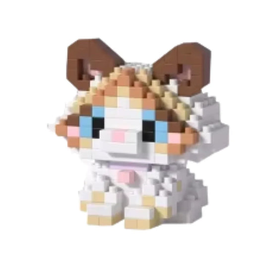 Witte kat met bruine oren mini bricks – extra karakter in bouwvorm