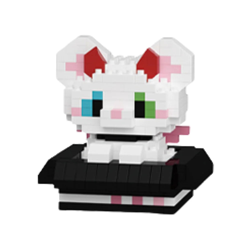 Witte Peekaboo katje mini bricks – magisch met hoorntjes