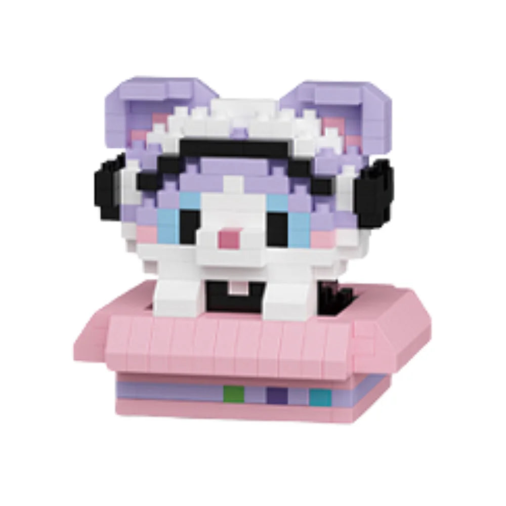 Paarse Peekaboo katje mini bricks – dromerige paarse kat