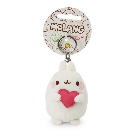 Molang Sleutelhanger 8 cm – Schattige Pluche met Rood Hartje