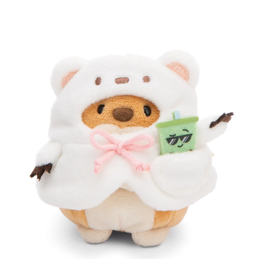 Mymochi | Hondje Hiro met ijsbeerkostuum - knuffel 8 cm