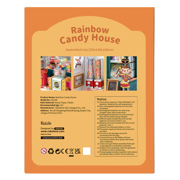 Rolife | Miniatuur winkeltje: Rainbow candy house - 24 cm