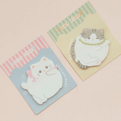 witte ronde kat memo – lief design voor je kawaii stationery