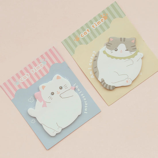witte ronde kat memo – lief design voor je kawaii stationery
